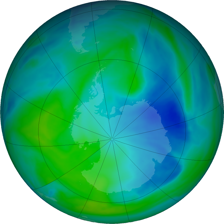 Antarctic ozone map for 20 December 2021